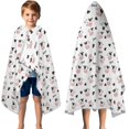 thumbnail image 3 of Cow and Text White Pattern Hooded Bath Towel Wrap for Teens Ages 3 To 12, Soft Lightweight Quick Dry Microfiber Bath Beach Pool, 50"x30", 3 of 6