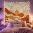 thumbnail image 2 of Sunburst Landscape With Rolling Hills Calming Rustic for Nature Enthusiasts Warm Earthy Wall Art Housewarming Gift Tapestry Wall Hanging for Bedroom and Living Room, 2 of 7