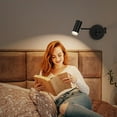 thumbnail image 6 of Battery Operated Wall Sconces Set of 2, Dimmable Swing Arm LED Wall Lamps with Remote Control, Ideal for Bedroom, Living Room, and Reading Decor - No Hardwiring Required, 6 of 9