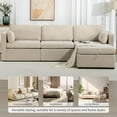 thumbnail image 6 of Modular Sectional Sofa, Modern Oversized 2 Seat Loveseat Sofa Couch, Comfty Fabric Love Seat with 2 Pillows and Deep Seat, 2 Seat Modular Sofa for Living Room Apartment Office (Beige, 2 Seats), 6 of 6
