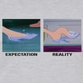 thumbnail image 3 of Disney Cinderella - Expectation Vs. Reality Glass Slipper - Juniors Fitted Graphic T-Shirt, 3 of 5
