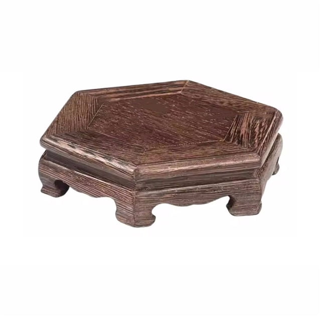Base de jarrón de madera en miniatura con pedestal for té, figuras decorativas, estante