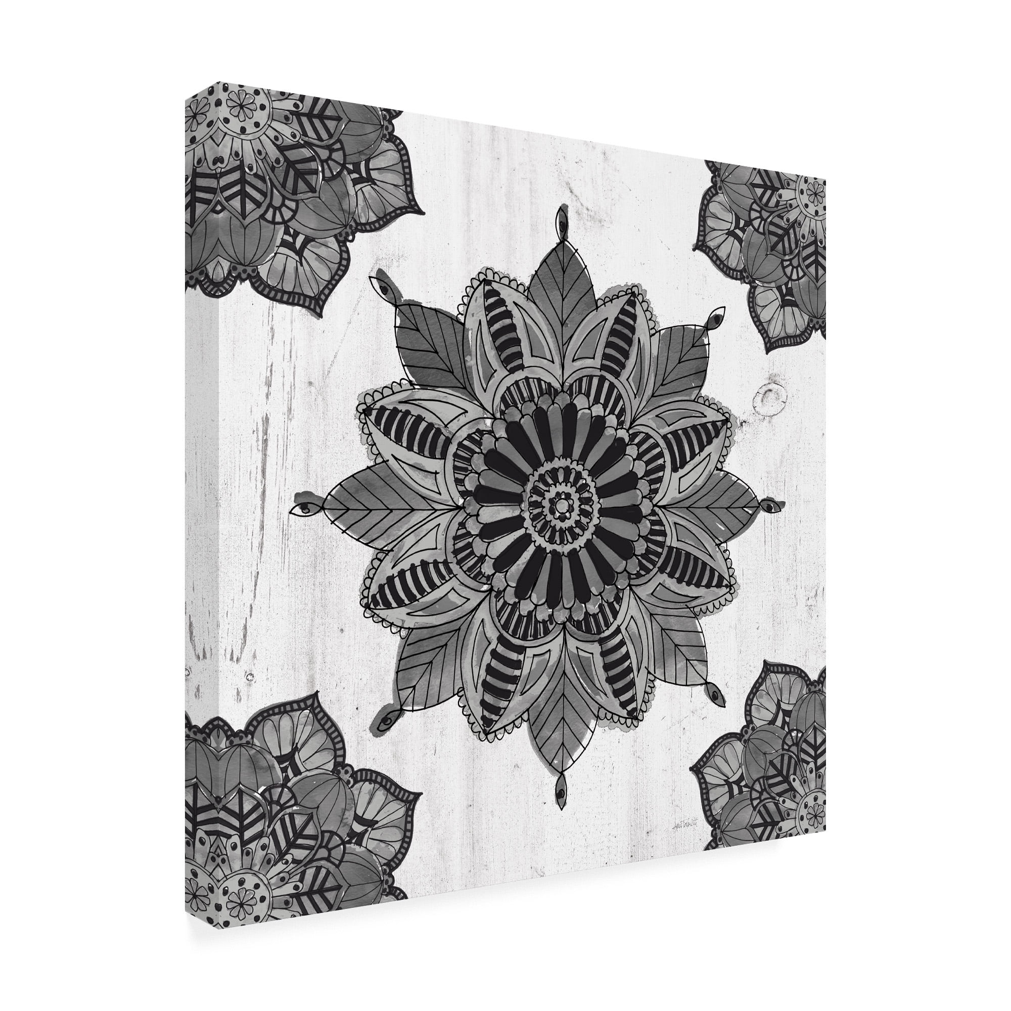 Trademark Fine Art 'Mandala Morning VI BW' Canvas Art by Anne Tavoletti