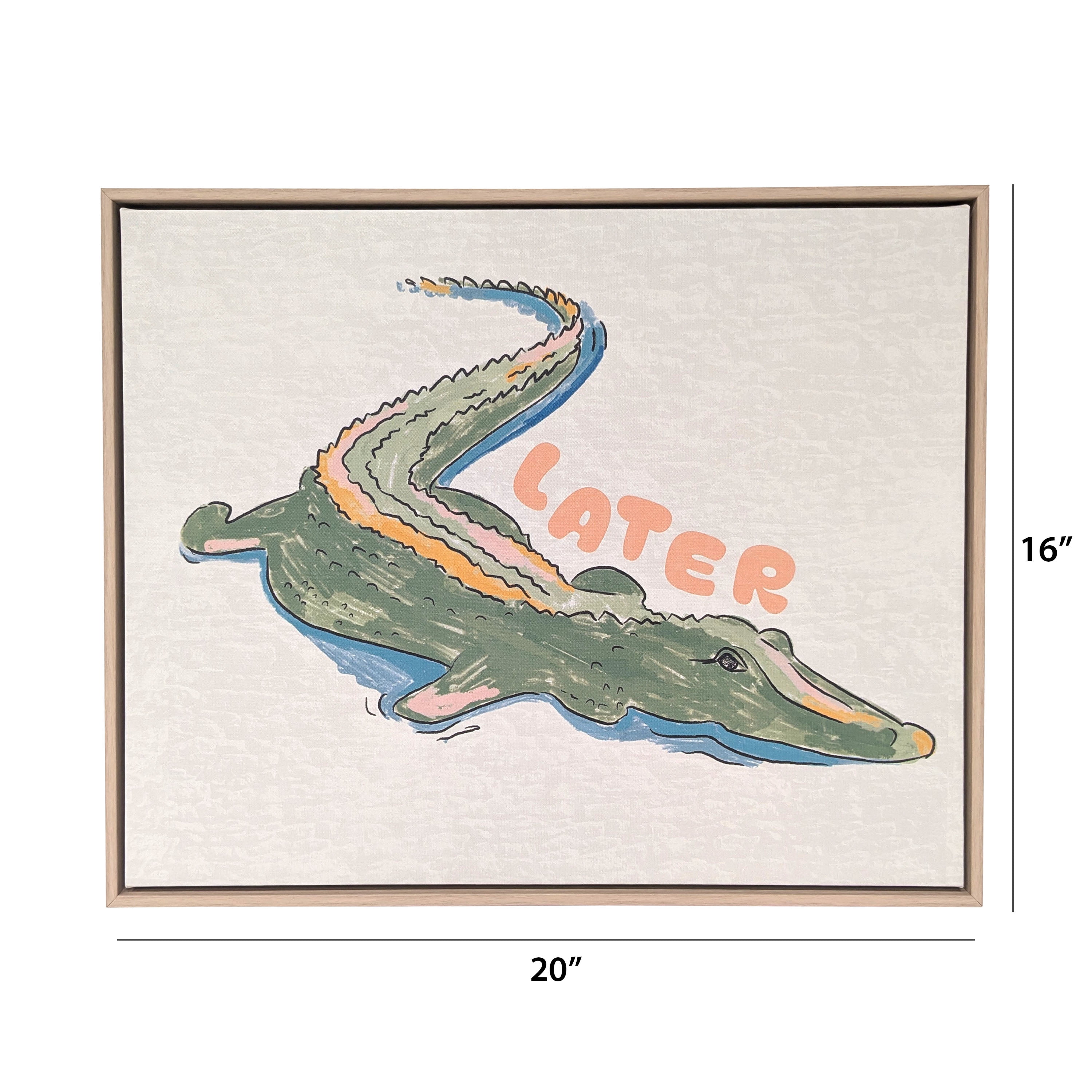 House of Happy 16x20 "Later Gator" Kids Printed Wall Art on Canvas