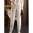 thumbnail image 5 of Conjunto de 2 piezas de punto suelto para mujer, suéter coreano con cuello tipo Polo, jersey de cintura alta hasta el tobillo, Malhas, pantalones Harem, 5 of 5