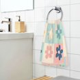 thumbnail image 3 of Yayeee 2 Pack Hand Towels for Bathroom 100% Cotton 16" x 28" Soft Absorbent Kitchen Towel, Green Floral, 3 of 7