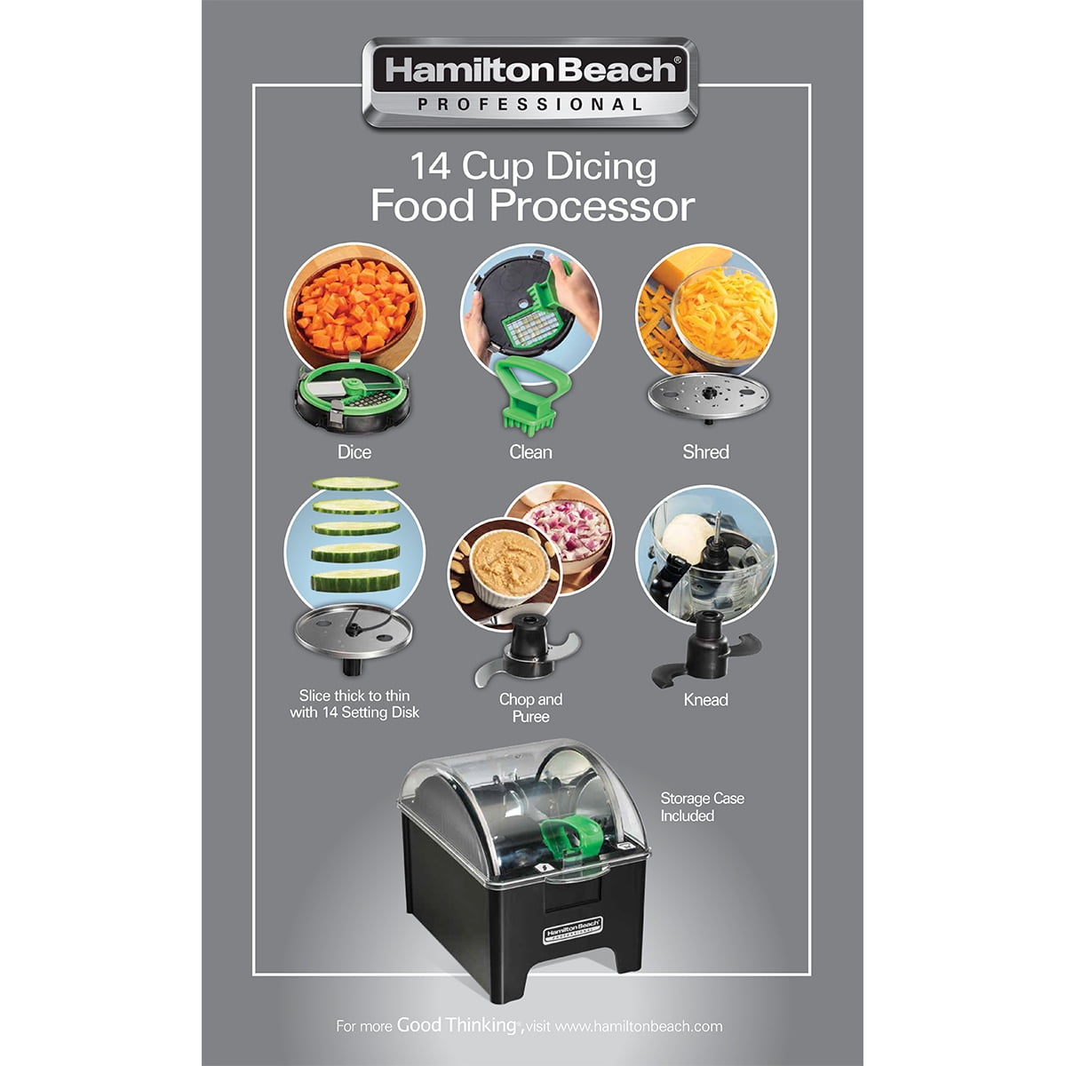 Hamilton Beach Professional 14-Cup Food Processor Gray 70825 - Best Buy