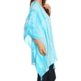 thumbnail image 3 of Sakkas Wren Lightweight Circle Poncho Top Blouse With Detailed Embroidery - TD-Turquoise - OS, 3 of 4
