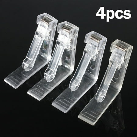 

GLFILL 4Pcs Table Cloth Clips Holder Clear Durable Cover Plastic Grips Tablecloth Party