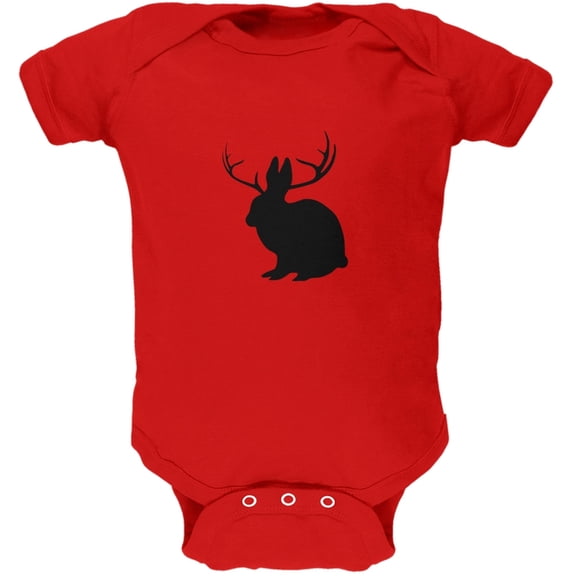 Jackalope Red Soft Baby One Piece - 3 month