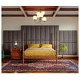 thumbnail image 2 of Drevy Panelist Modern Padded Headboard – Set of 4 Wall Mounted Panels - King, Havana Brown Microvelvet, 2 of 7