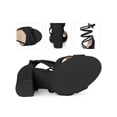 thumbnail image 2 of BLISSFUL STEP Strappy Block Heels Lace Up Sandals for Women Black 9.5, 2 of 6
