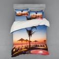 thumbnail image 2 of Ambesonne Tropical Bedding Set 3 Pcs, Ocean View at Sunset, Twin XL, Multicolor, 2 of 3