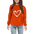 thumbnail image 2 of WAYUTE Sweatshirts for Girls Soft Lined Heart Print Graphic Hoodies Playful Pullover for Toddler Kids Child Casual Holiday,Orange,Size 4-5 Y, 2 of 4
