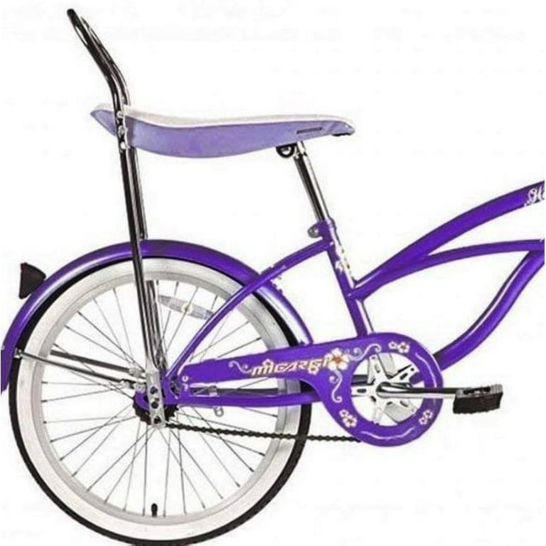 Wonder Wheels 20 In. Beach Cruiser Lowrider Coaster Brake Single Speed Bicycle Bike With Banana Seat Stainless Steel Spokes One Piece Crank Alloy