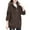 Coffee, variant on comerut Women Coat Thick Solid Color Pockets Long Sleeves Loose Warm Plush Zipper Cardigan Winter Jacket for Outdoor