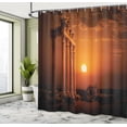 thumbnail image 5 of Ambesonne Vintage Shower Curtain, Antique Style Monument, 69"Wx70"L, Orange and White, 5 of 5