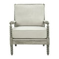 thumbnail image 2 of Benzara San 39" Upholstered Fabric & Wood Accent Chair in Beige and Gray Oak, 2 of 6