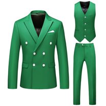 Dpytoraw Male Slim Fit Business Wedding Party Suit Top And Bottom Three Piece Set Double Suit