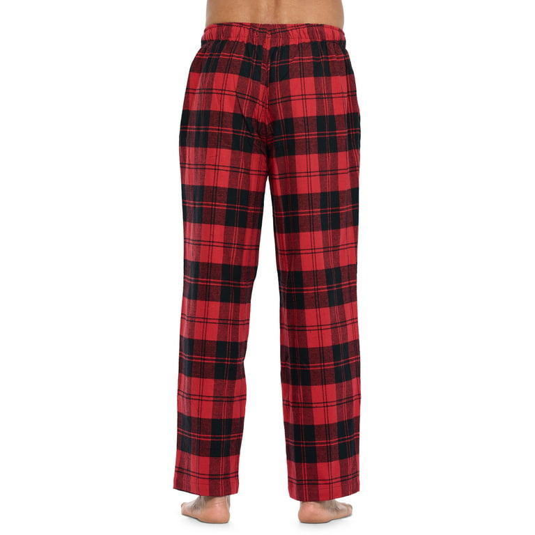 Men soft flannel checked pajama pants
