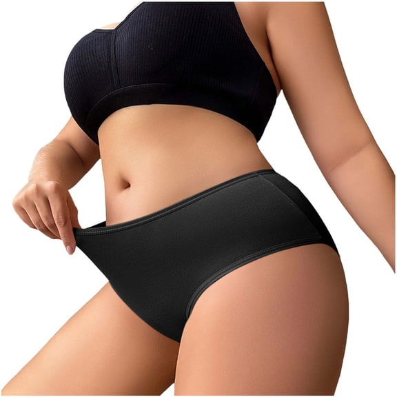 Bosfbaoi Underwear For Women Plus Size Seamless Underwear Mid-Rise Cotton Lined Panties