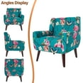 thumbnail image 5 of UIXE Floral Accent Chair Set of 2 Modern Living Room Arm Chair Cozy Armchair Button Tufted Back, Pattern Blue, 5 of 7