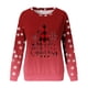thumbnail image 4 of Gibobby Sudaderas navideñas Sudadera para Mujer con Estampado De Navidad, Cuello Redondo, Cuello Redondo, Tops Cómodos, Camisas De Entrenamiento De Manga Larga(Rojo de la sandía,G), 4 of 5