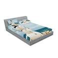 thumbnail image 2 of Ambesonne Snowman Fitted Sheet & Pillow Sham Set, Winter Vacation Coastal, Calking, Multicolor, 2 of 2