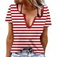 thumbnail image 1 of Camisas de Manga Corta para las Mujeres Casual Impresión No Estructurada Botón Arriba Blusa Cuello Tripulado Top de Verano, Tops de Manga Corta de las Mujeres Casual, 1 of 6