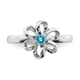 thumbnail image 4 of Sterling Silver Stackable Expressions Polished 0.10 Ct. Blue Topaz Flower Ring Size 8, 4 of 5