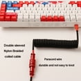 thumbnail image 4 of GX16 aviator Mechanical Keyboard Cable With aviator Connector Paracord Usb Coiled Usb c Keyboard Coiled Cable, 4 of 5