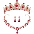 thumbnail image 1 of 1 juego de joyas nupciales para boda, tiara, collar, pendientes, accesorios para vestido de novia, 1 of 8