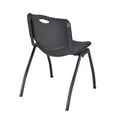 thumbnail image 6 of Regency Kahlo 48 in. Round Breakroom Table- Cherry Top, Chrome Base & 4 M Stack Chairs- Black, 6 of 8