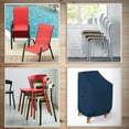 thumbnail image 5 of Stackable Chair Cover 12 Oz Waterproof - 100% Weather Resistant PVC Coated Patio Furniture Cover with Air Pockets & Drawstring for Snug Fit (25W x 35D x 45H x 15 FH, Blue), 5 of 6