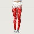 thumbnail image 2 of Fsqjgq Women's Christmas Leggings Plus Size Snowflake Printed Fitness Workout Yoga Leggings High Waisted Seamless Tights Pants White 3XL, 2 of 5