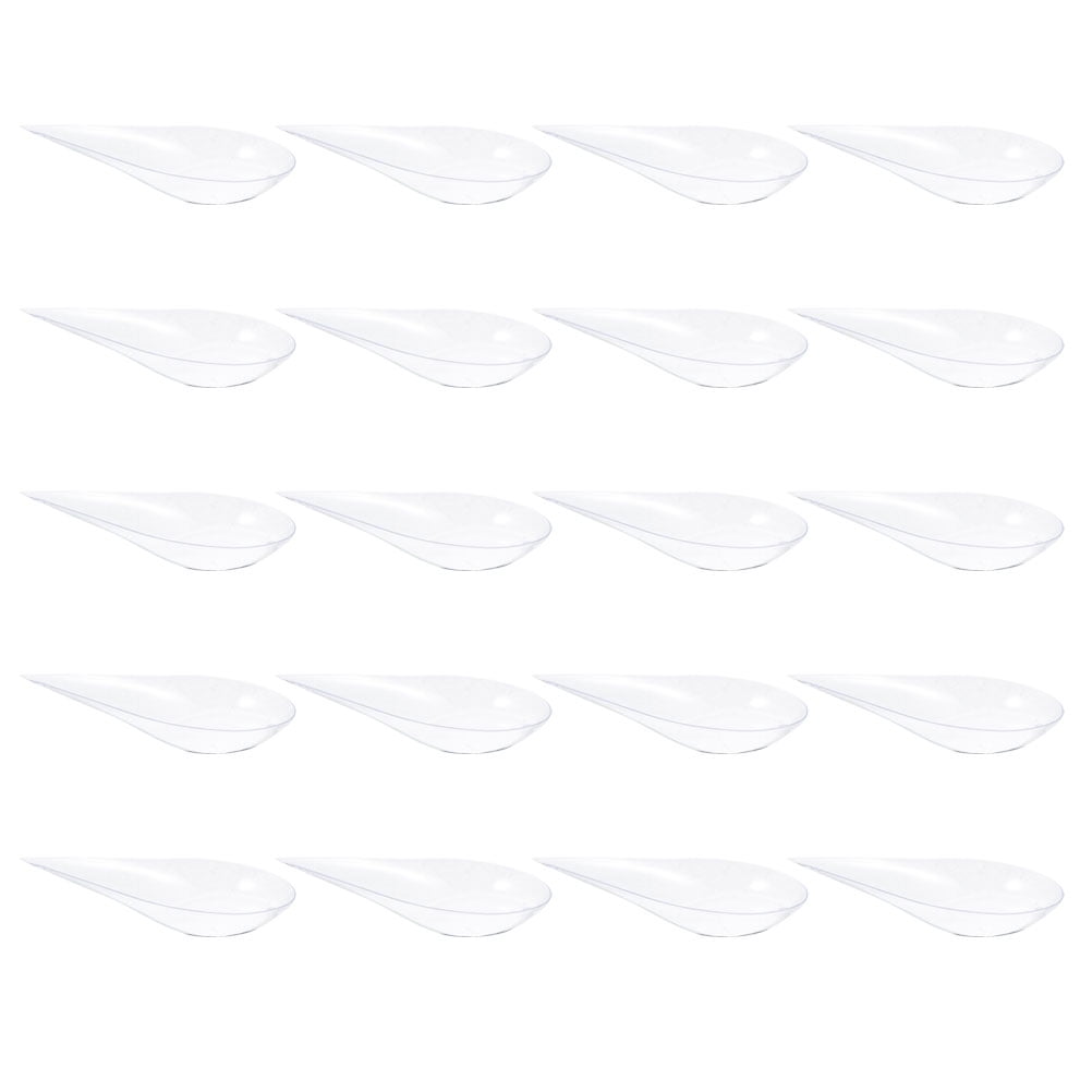 ibasenice Transparent Ps Tear Drop Spoon for Home Use and Catering Services 20Pcs