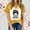 Yellow, variant on EQWLJWE Women Autism Mom Life Messy Bun T Shirts Funny Cute Graphic Tees Casual Loose Short Sleeve Tops