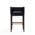 thumbnail image 2 of Kingsley 38 in. Black and Dark Walnut Beech Wood Barstool, 2 of 5