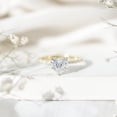 thumbnail image 4 of Rosec Jewels Certified Lab Grown Diamond Heart Engagement Ring 2 Carat - Diamond Solitaire Ring with Hidden Halo - EF-VS Grade, 10K Yellow Gold, US 9.50, 4 of 9