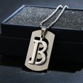 thumbnail image 6 of SmartBy 26 Letters Alphabet Dog Tag Pendant Beaded Chain Punk Stainless Steel Necklace, 6 of 8