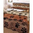 thumbnail image 2 of Quilts Full Size, Burnt Orange Dog Paws Soft Comforter Bedding Set for Bed, Farmhouse Vintage Modern Brown Wood Lightweight Quilted Bedspread with Pillow Cover(2 Pieces) for All Season, 78x90 Inch, 2 of 6