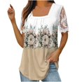 thumbnail image 2 of Fiudx Ofertas Flash Del Día Solo En Línea Camisa Superior Informal de Manga Corta con Estampado Informal Ya La Moda para Mujer, 2 of 5
