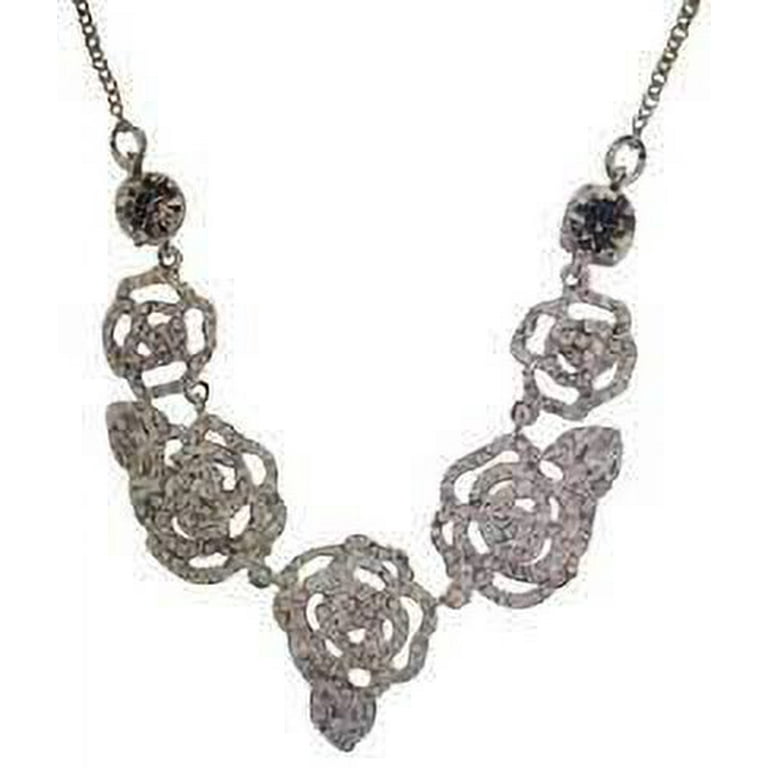 Kate Spade New York Necklace Crystal Rose Mini Necklace in Silver