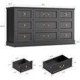thumbnail image 5 of AOGLLATI Farmhouse 9 Drawers Dresser for Bedroom, 63" Wide Wood Rustic Chest of Drawers with Natural Texture, Vintage Design, Long Wide Storage Dresser for Bedroom, Black, 5 of 5