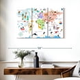 thumbnail image 3 of Elephant Stock World Map Continents Wall Art - Horizontal Multi Panel Canvas - Living Room Wall Decor - Map Multi Panel - White And Gray Decor By Hue And Mi And Sangita - 38" x 24", 3 of 8
