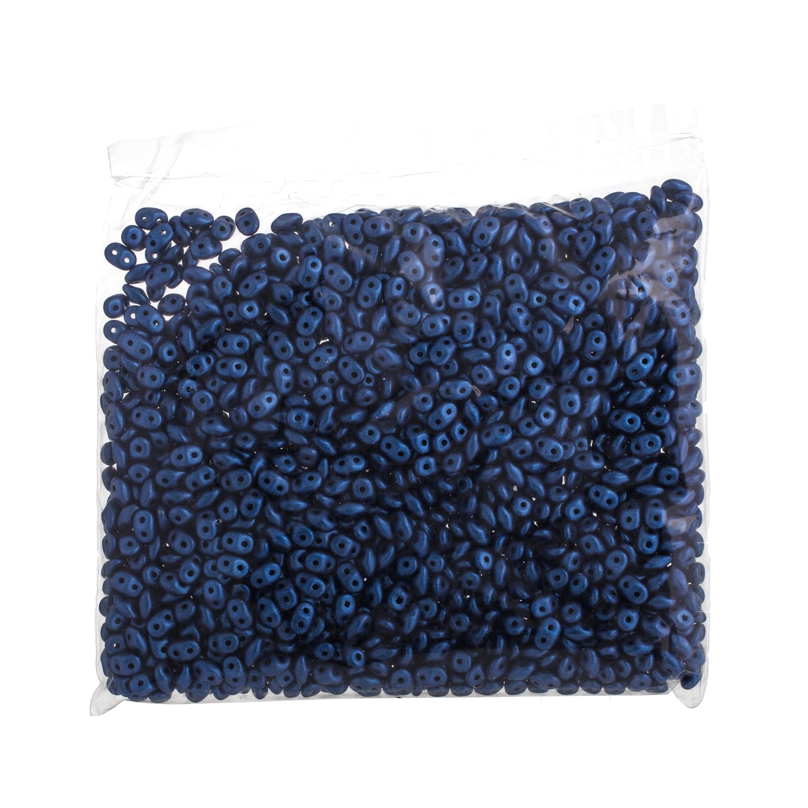 John Bead 100g Czech Glass Superduo 2-Hole Beads 2.5x5mm Metallic Suede Blue