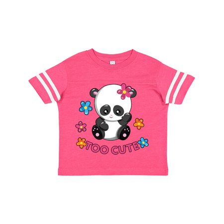 

Inktastic Too Cute Baby Panda with Flowers Gift Toddler Toddler Girl T-Shirt