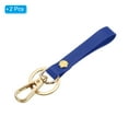 thumbnail image 3 of Uxcell PU Leather Keychain,Key Holder Keyring with Metal Key Ring Anti Lost  Clasp for Men, Blue,2 Pack, 3 of 6
