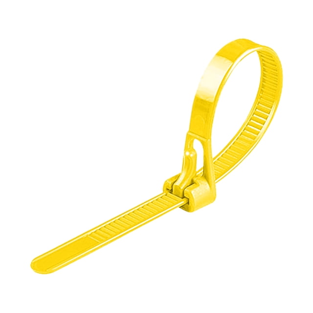 Attaches-câbles en Nylon Réutilisables Jaunes avec Boucle de Verrouillage pour Fixer Fils, Câbles et Décorations, Résistantes aux Intempéries et Ajustables pour la Maison, le Bureau et l'Extérieur