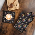 thumbnail image 5 of Colorful Headphones Games Black Pattern Kitchen Oven Mitt and Pot Holder Sets 2 Pcs for Baking, Cooking and Grilling, Heat Resistant Up To 392 °F, 5 of 7